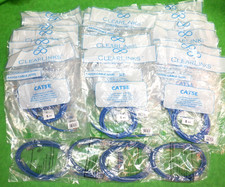 CAT 5E ETHERNET PATCH CABLE BLUE 5 Foot RJ45  NEW   LOT OF 34