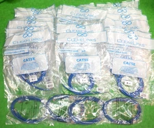 CAT 5E ETHERNET PATCH CABLE BLUE 5 Foot RJ45    NEW     LOT OF 34