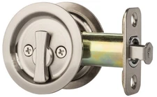 Pocket Door Latch, Round Sliding Handle for Bathroom or Bedroom, Locking Pass...
