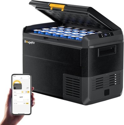 BougeRV 53 Quart Car Refrigerator Portable Freezer Cooler 50L Truck Fridge 12V