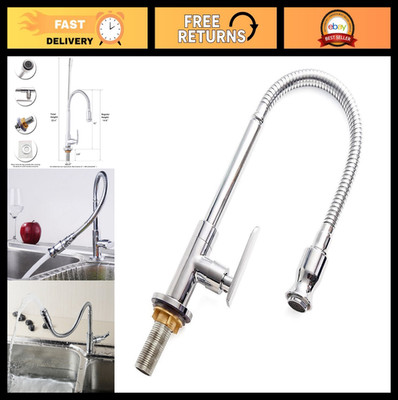360° Rotatable Outdoor Kitchen Sink Faucet - Single Handle Cold Water Tap, Chrom