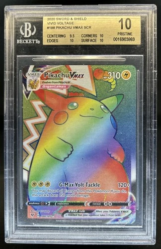2020 Pokemon SWSH Vivid Voltage Pikachu VMAX Pristine #188/185 BGS 10