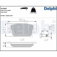 Delphi Bremsbelagsatz, Scheibenbremse Hinterachse U.A. FüR Ford, Land Rover