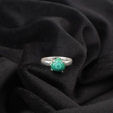 Natural Malachite Gemstone 925 Sterling Silver Handmade Jewelry Ring For Women