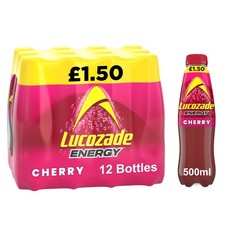 Lucozade Alert Cherry Blast Energy Drink Pack of 12x500ml