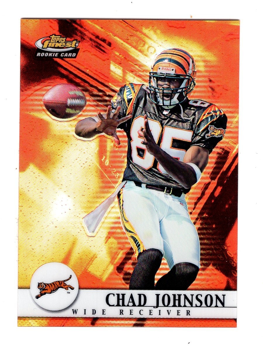 2001 TOPPS FINEST REFRACTOR #122 CHAD JOHNSON OCHO CINCO RC 695/1000 BENGALS