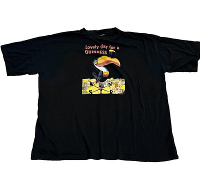 Vintage Guinness Beer Shirt Mens 3XL Tee Official Black Graphic Tee Short Sleeve