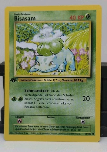 Pokemon - Base Set - Bulbasaur 44/102 - Bisasam 1st Edition - GERMAN - NM