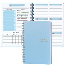 Undated Weekly Planner with Goal & Habit Tracker Notebook, Small A5 To Do Lis...