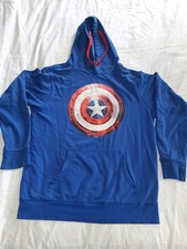 Marvel Captain America Blue Hoodie Sweatshirt Men's Large 42-44