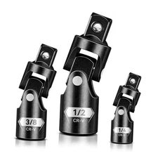  Universal Joint Set 3PCS, 1/2" 3/8" 1/4" Drive Socket 3PCS Universal Joint Set