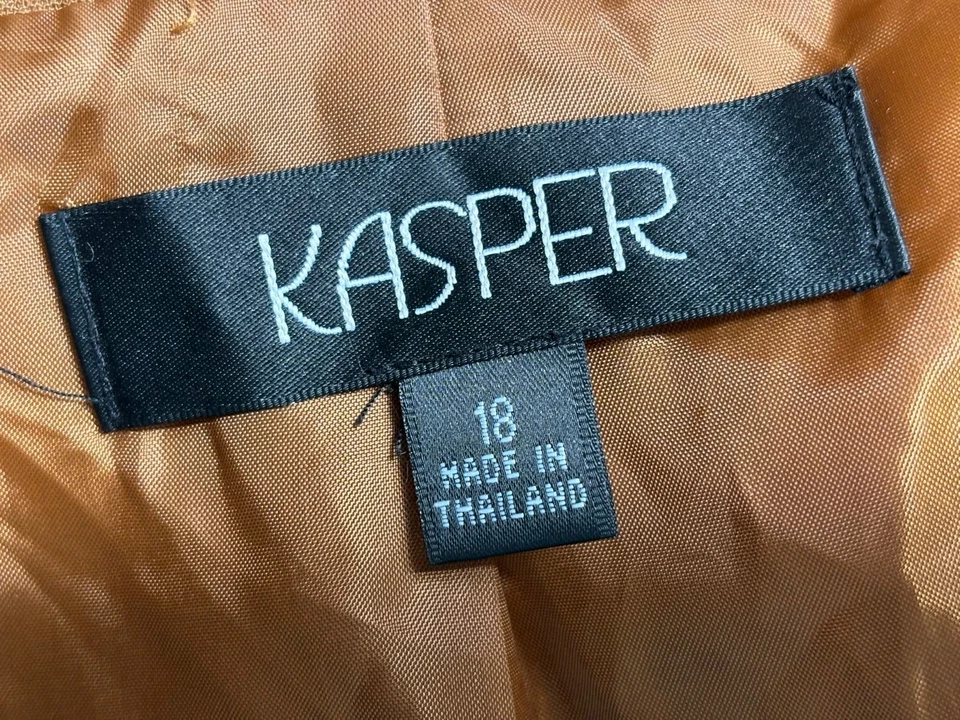 Kasper Open Front Blazer Jacket Womens Size 18 Brown Casual Career - Image 3 of 4