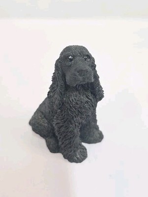Vintage Castagna Made In Italy Cocker Spaniel Figurine 1988 Rare Black Seated