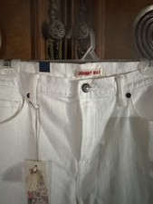 Johnny Was The Cropped Baby Boot Jeans Eyelet Pashmina White Boho Women's 28