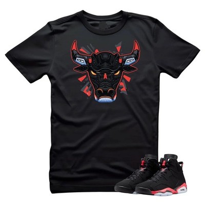 Shirt To Match jd Reverse Infrared 6-THE BULL 6 Unisex  Black/WHITE