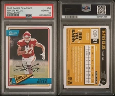 PSA 10 TRAVIS KELCE 2018 PANINI CLASSICS AUTO SSP /15 GEM MINT KC CHIEFS POP 1