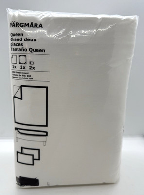 IKEA FARGMARA Queen sheet Set white (4 pieces)  100 % cotton  NEW