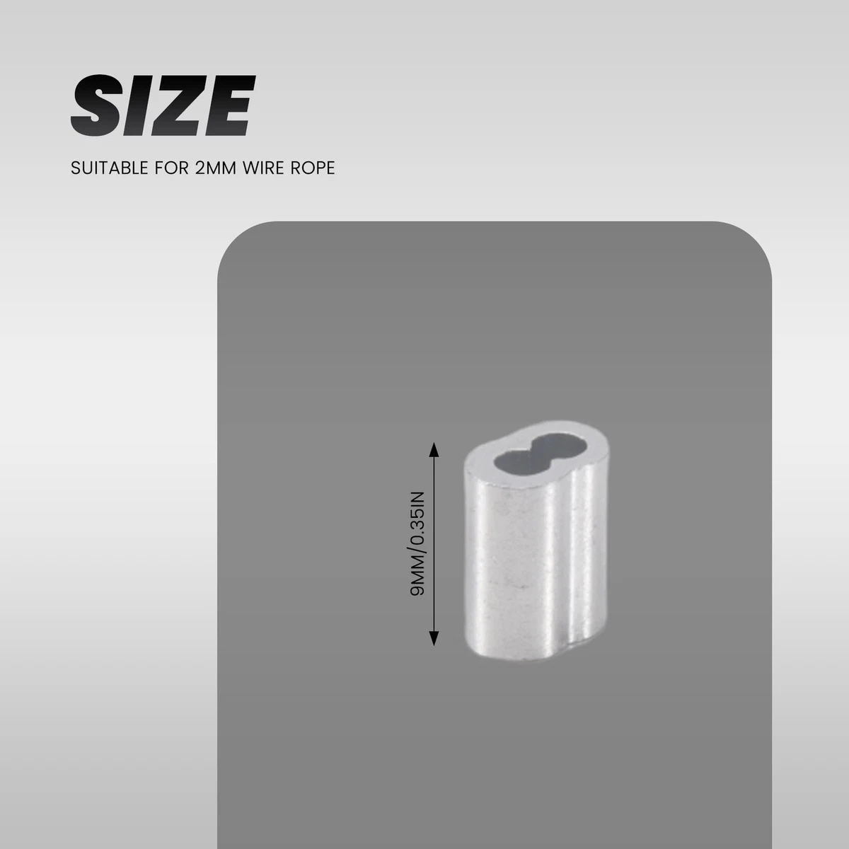 2X(120x Aluminum Crimping Loop Sleeve for 2mm Diameter Wire Rope and Cable T7A8)