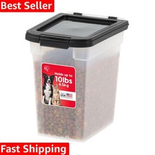 Dog Food Storage Container, 10 Pound, Airtight Seal and Buckle, Easy 1 Hand O...
