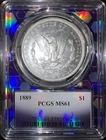 1889-P $1 Morgan Silver Dollar PCGS Cert MS 61 - Purple Core!