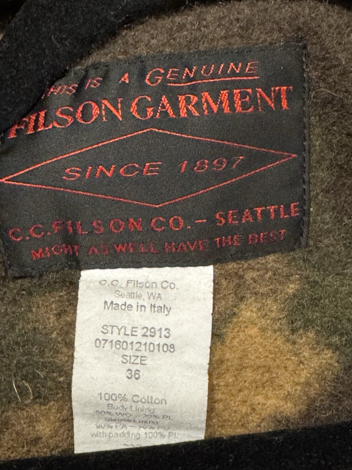 Filson Parka - Sherpa Lined - Rare  - 36- Waxed / Oiled - Italy image 6