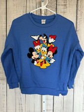 Disney Sweatshirt Blue Women  s Size XS Mickey Mouse And Friends Embroidered