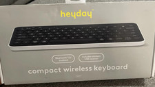 HeyDay Compact Wireless Keyboard Bluetooth 5.1 -Black-includes receiver New