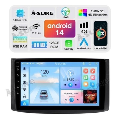 9'' 6+128GB Radio Carplay GPS Navi SWC DAB für Chevrolet Aveo MK1 T250 2006-2011