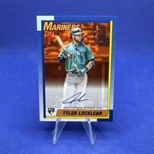 2025 Topps Update Tyler Locklear /25 1990 Rookie Orange Auto #90AU-TL - Mariners