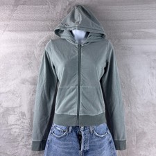 SKIMS Jersey Zip Up Hoodie Womens Size Medium Blue Chalk Casual Cotton