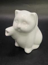 HIC Harold Import Co Cute White Ceramic Kitty Cat Creamer