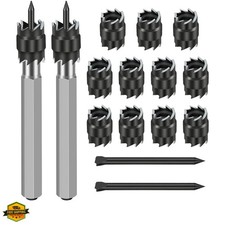 15 PCS Rotary Set Double Sided, HSS 3/8" Spot Weld Remover Drill Bits Hex She...