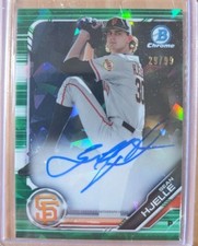 2019 Bowman Chrome - Prospects Auto Sean Hjelle Green Atomic Refractor 29/99