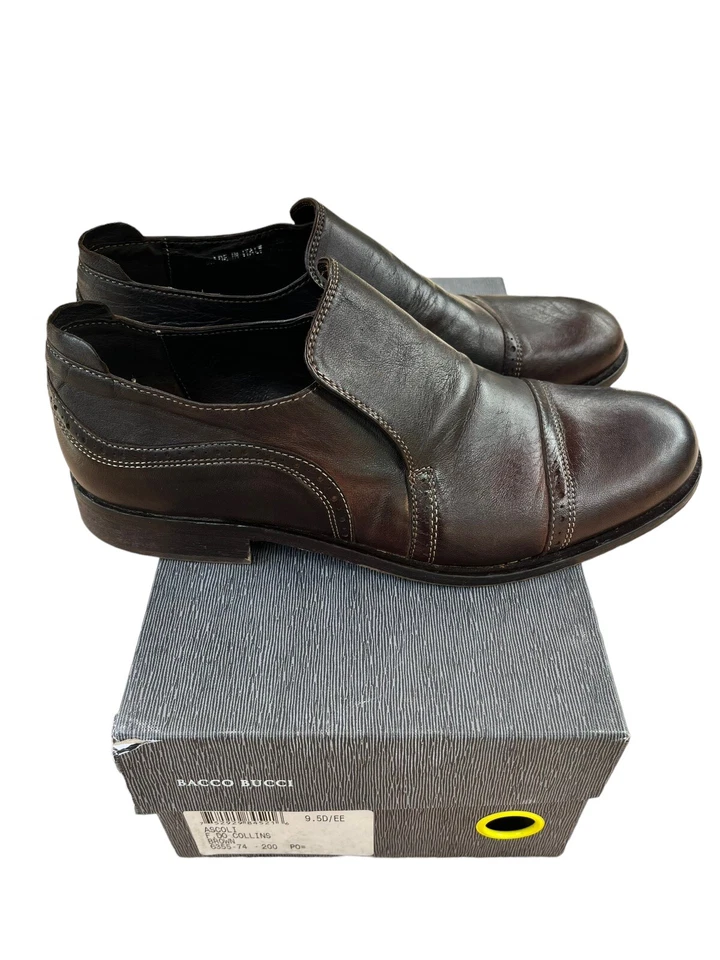 Bacco Bucci Ascoli Brown Calf Skin Slip On Shoes Made In Italy Men’s 9.5D/EE - Image 3 of 4