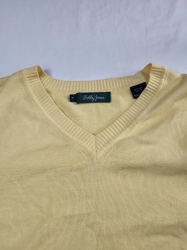 Chaleco Bobby Jones Players Para Hombre Talla Grande L Algodón Pima Peruano Amarillo Golf Foto 3 de 4