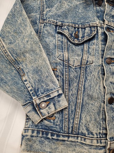 Levi's Jacket Youth Med Blue VTG 1980s Jean Trucker Acid Wash (57503-0218) - Picture 3 of 13