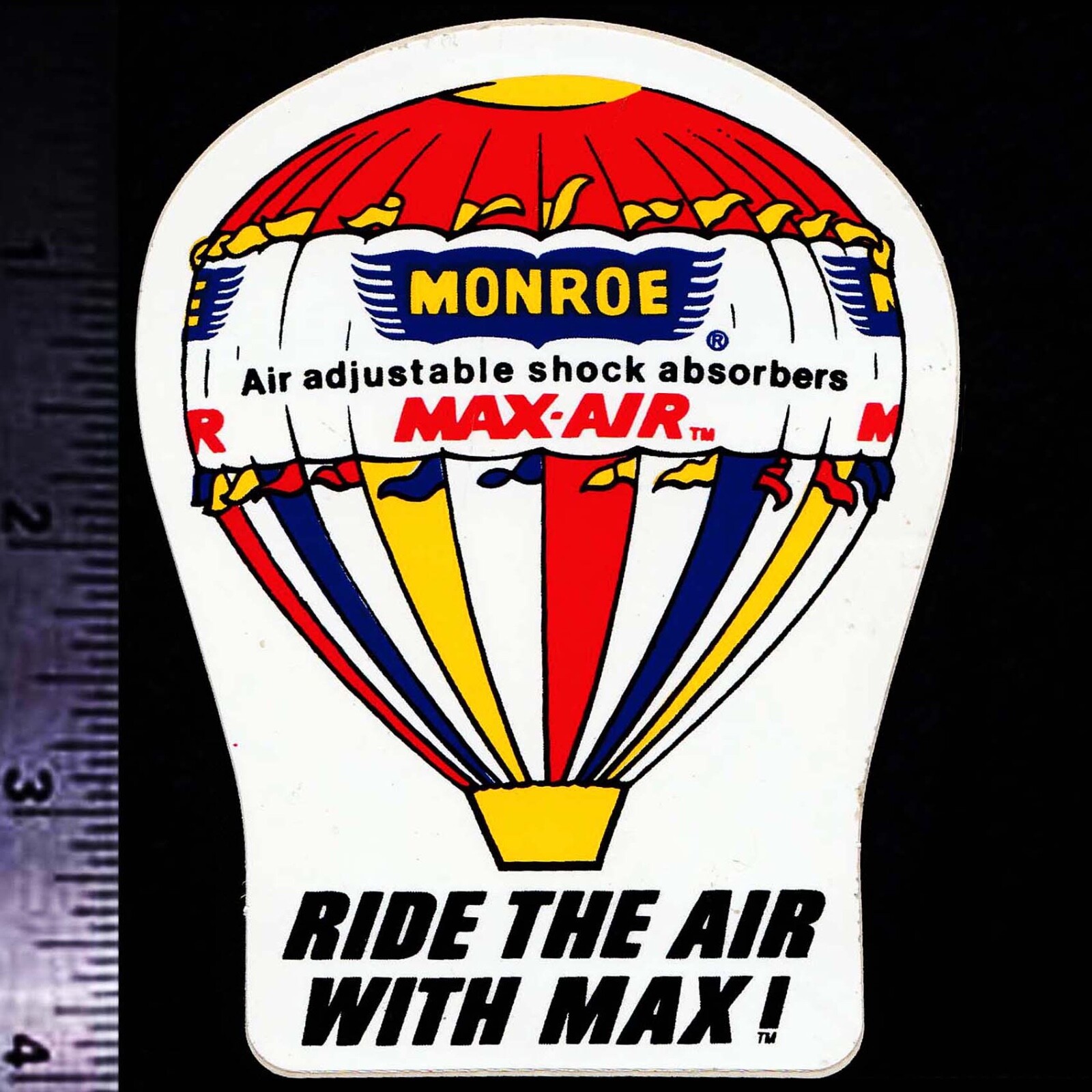 MONROE Max Air Shocks Balloon - Original Vintage 1970's Racing Decal/Sticker