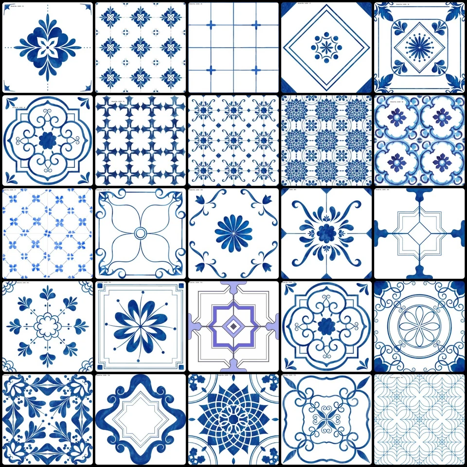 25 piezas de baldosas cerámicas clásicas. Decoración, ornamentado, regalo y artesanía artística. Precio al por mayor. Foto 3 de 4