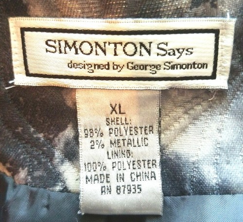 Simonton Says Damen XL grau abstraktes Print Brokat Steppjacke Kimono Style - Bild 4 von 4