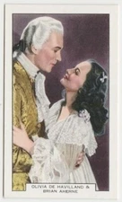 Olivia de Havilland +Brian Aherne 1930s Summit Screen Lovers Tobacco Card #47 NM