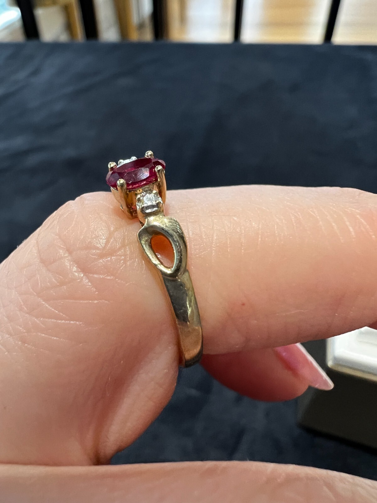 9ct Yellow Gold Ruby Ring - image 6