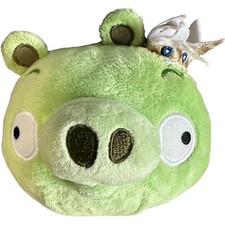 Commonwealth Angry Birds Green King Pig Gold Crown No SOUND 5" Plush Rovio 2010