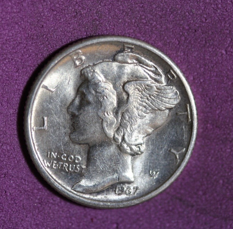 1937-D Mercury Silver Dime #P24660