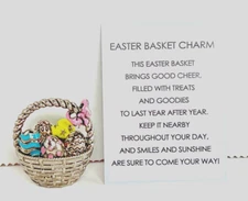 Ganz Metal Easter Basket Token Figurine w/Colored Eggs 1"