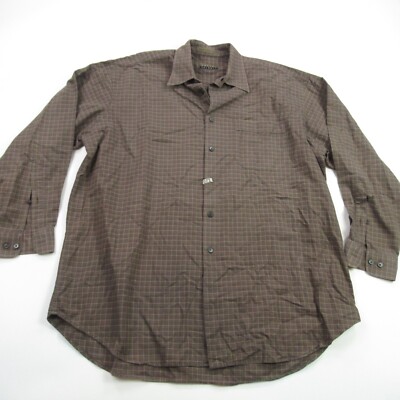 Robert Talbott Shirt Mens Large Plaid Long Sleeve Button Up Pocket