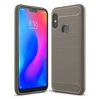 Xiaomi Redmi 6 Pro Case Carbon Fiber Optyka Szczotkowane etui ochronne Cover Etui Szary