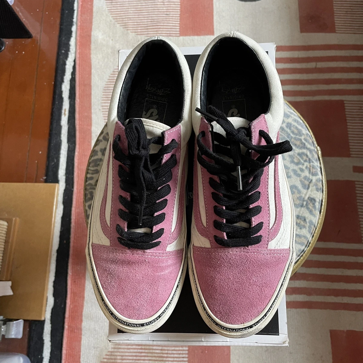 Stussy Vans OG Old Skool LX WASHED/ROSE Rare Preowned Mens Size 10