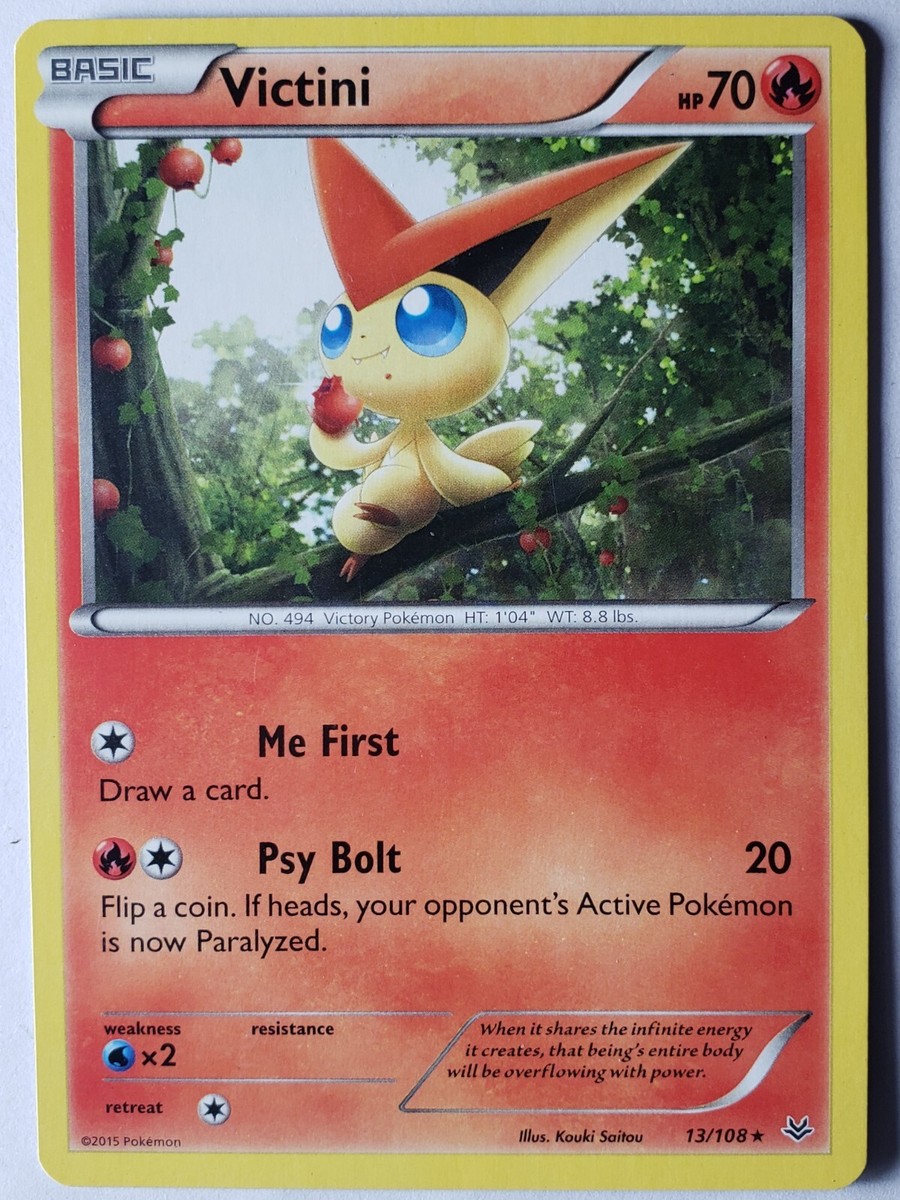Victini 13/108 VLP RARE Non Holo XY Roaring Skies Pokemon Card