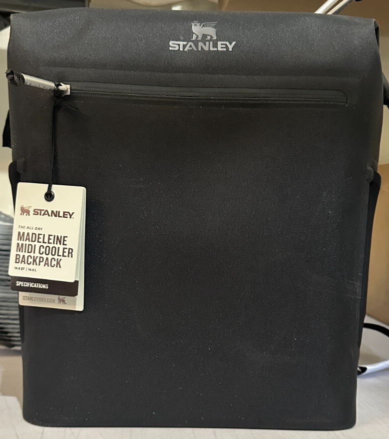 Stanley Cooler Backpack 14.8QT Durable Jet Black Holds 20 Cans Madeleine Midi Insulated Stanley Cooler Backpack 14.8QT Durable Jet Black Holds 20 Cans Madeleine Midi Insulated