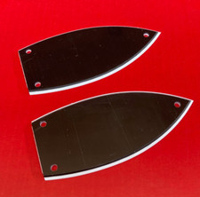  2 PIECES Universal Blank 2-ply Black "Bullet" Guitar Truss Rod Covers TRC-B